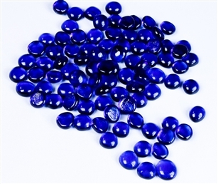 Flat Glass Marbles - Cobalt Blue (Bag of 75 marbles)