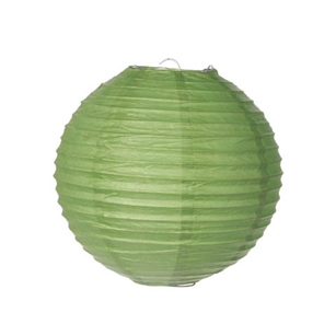 Battery Operated Paper Lantern 8" (Green)