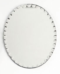 Oval Scalloped Edge Mirror 8"x10"