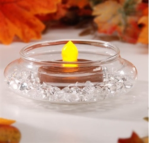 Tea Light Candle Holder Accent - Clear Glass