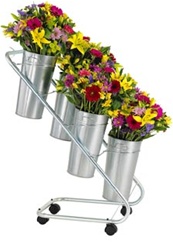 Bouquet Display w/ Galvanized Vases and Vase Liners