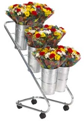 Fresh Flower Display with 6 Galvanized Buckets