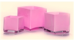 Cube Glass Vase 4x4x4, Pink - CASE OF 12