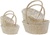 Extra Large Oval White Wash Baskets - Set of 4