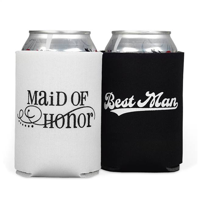 Maid of Honor & Best Man Can Coolers