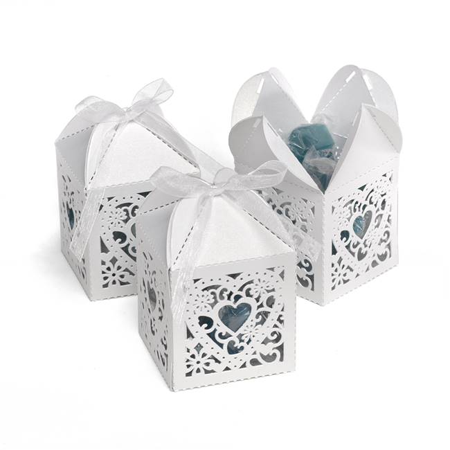 White Square Decorative Favor Boxes