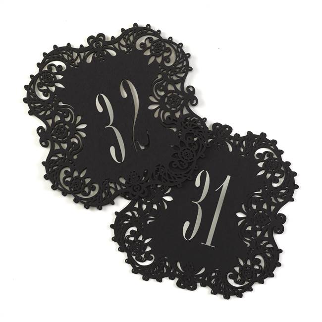 Black Laser Cut Table Number Cards 31-40