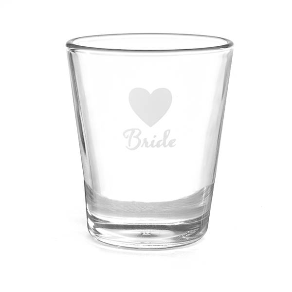 Heart Wedding Party Shot Glass - Bride