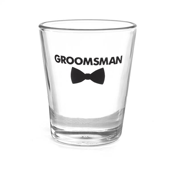 Bow Tie Wedding Party Shot Glass - Groomsman