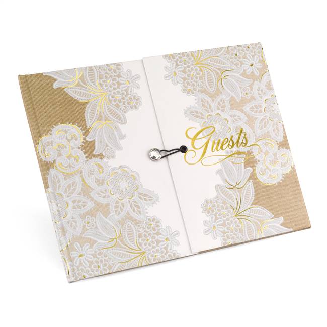 Rustic Lace Gatefold Guest Book