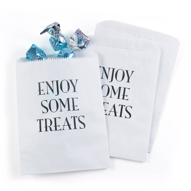 Enjoy Some Treats Treat Bags - White - Blank