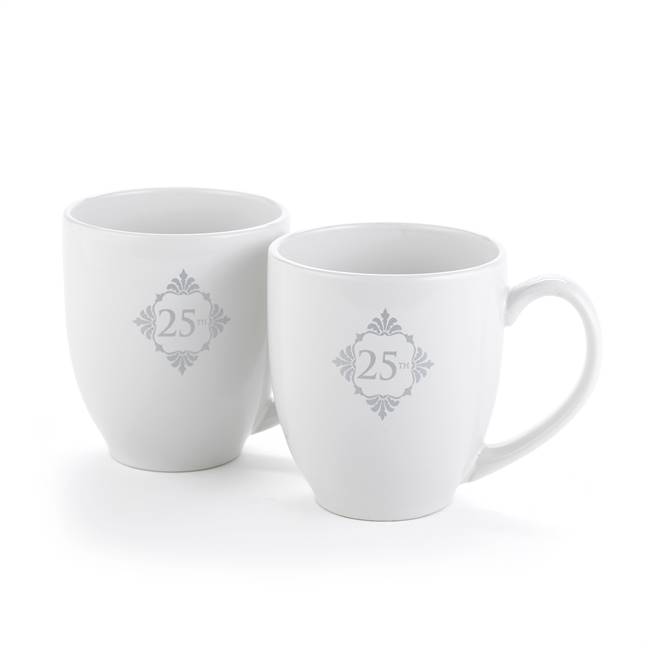 Silver Anniversary Mug Set