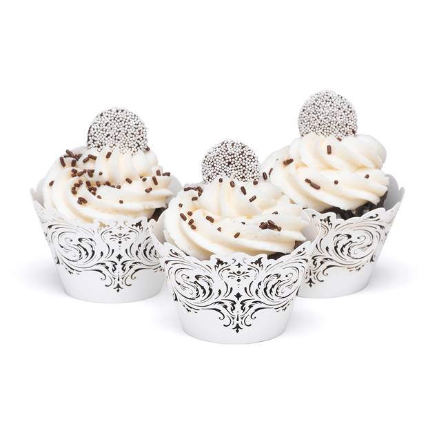 Damask and Filigree Cupcake Wrap