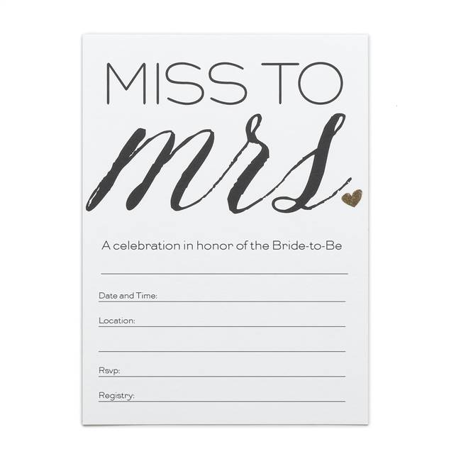 Miss to Mrs. Bridal Shower Invitation