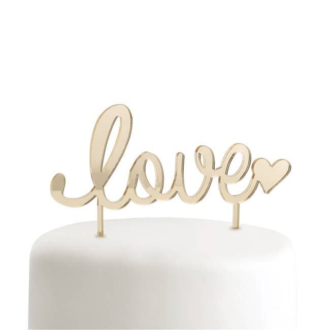 Gold Love Cake Pick