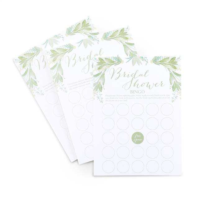 Greenery Bridal Shower Bingo