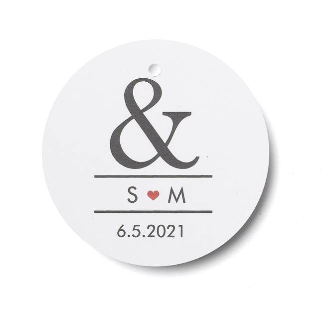 Ampersand & Heart Favor Tag