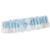 Blue Double Heart Garter Narrow Lace