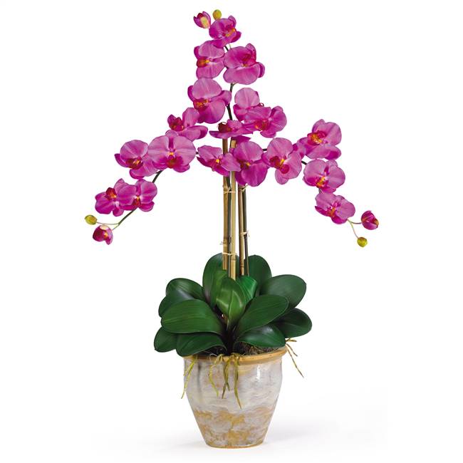 Triple Stem Phalaenopsis Silk Orchid Arrangement