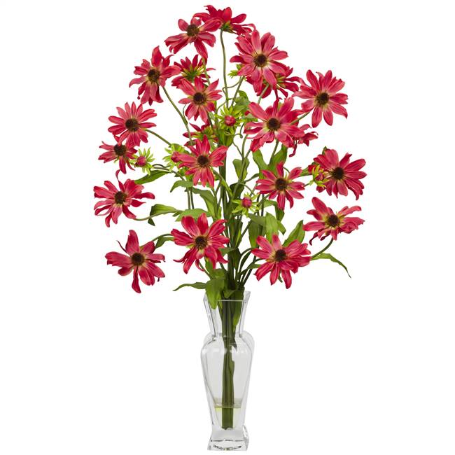Cosmos w/Vase Silk Flower Arrangement