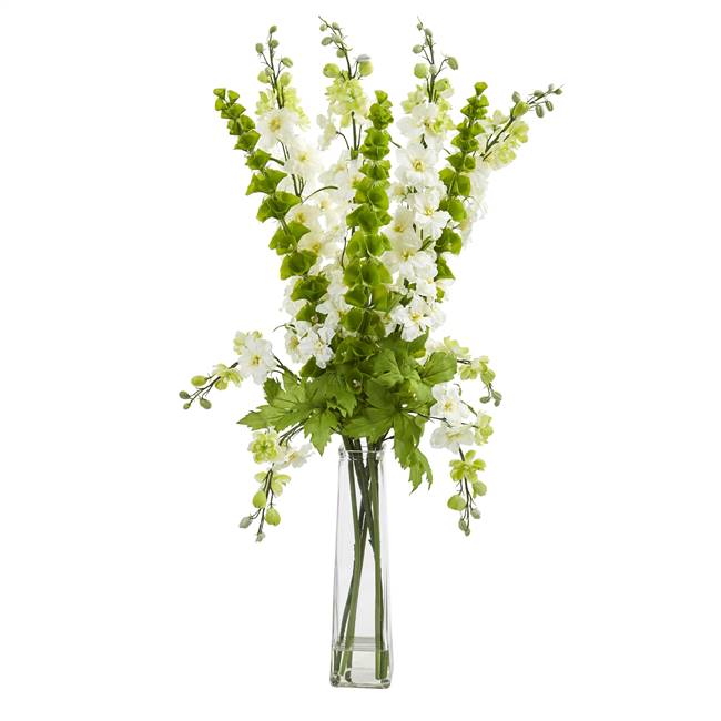 34” Delphinium and Bell of Ireland Artificial Arrangement