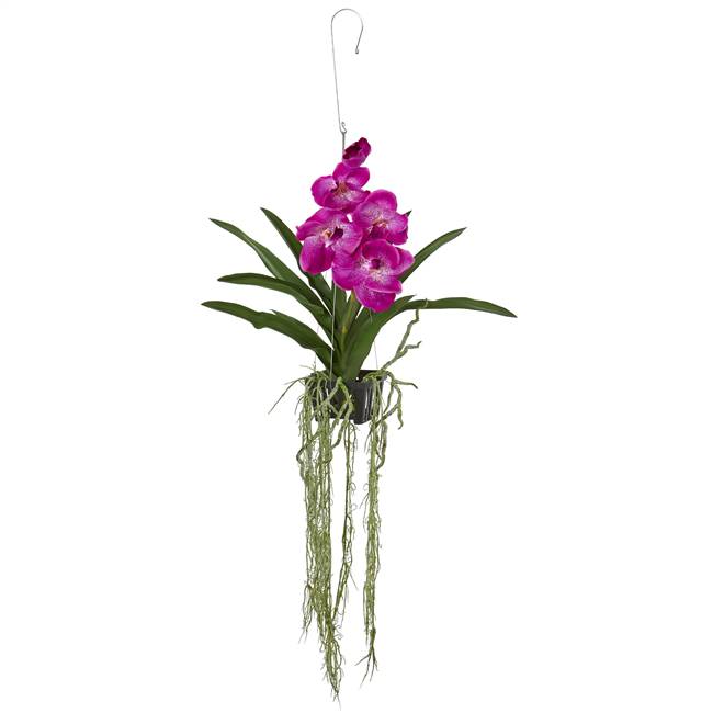 41" Vanda Orchid Hanging Basket Artificial Plant