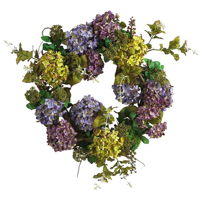 24" Mixed Hydrangea Wreath