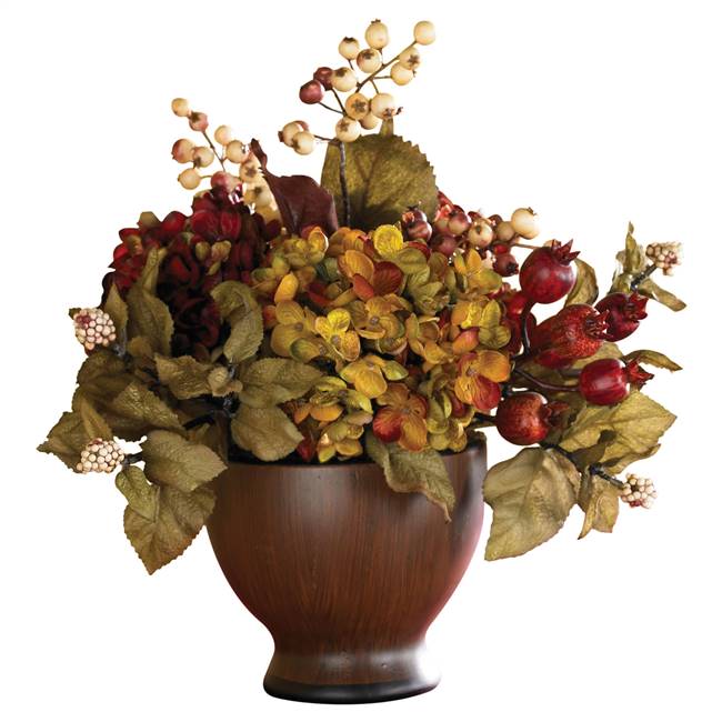 Autumn Hydrangea w/Round Vase