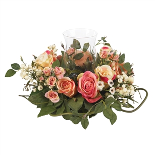 Rose Candelabrum Silk Flower Arrangement