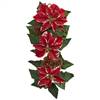 25” Poinsettia, Pine Cone & Burlap Teardrop