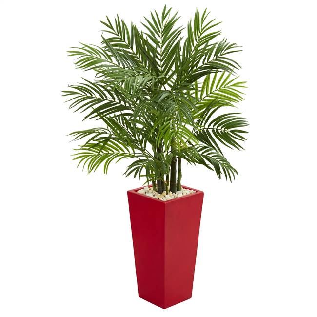 4.5' Areca Plam Artificial Tree in Red Planter