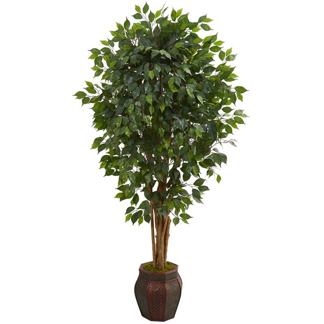 6' Ficus Artificial Tree in Decorative Planter