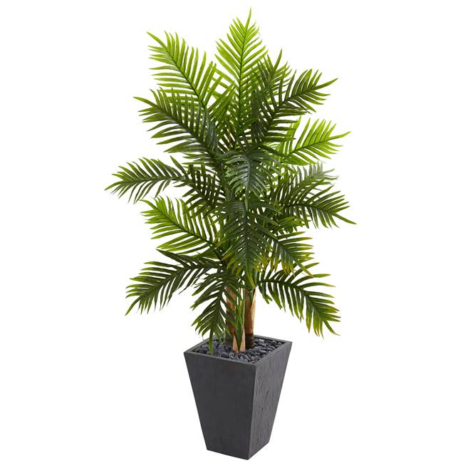 5.5' Areca Palm Artificial Tree in Slate Finished Planter (Real Touch)