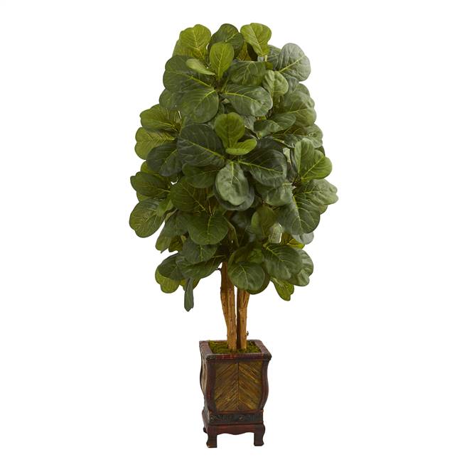4.5’ Fiddle Leaf Artificial Tree in Decorative Planter