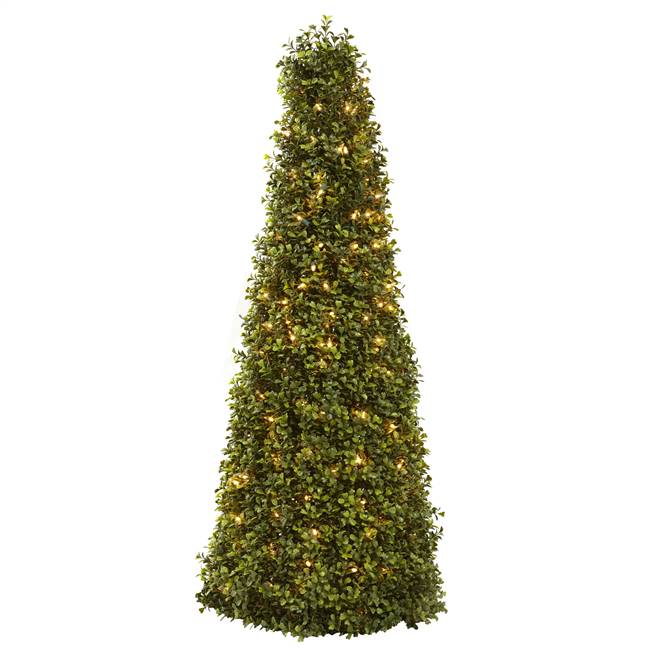 39” Boxwood Cone w/Lights