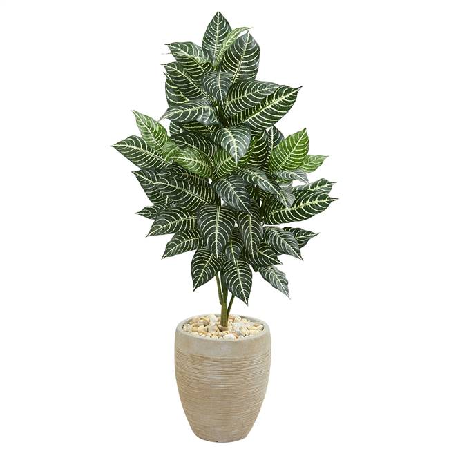 4' Zebra Artificial Plant in Sand Colored Planter