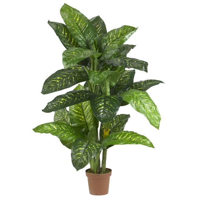 5' Dieffenbachia Silk Plant (Real Touch)