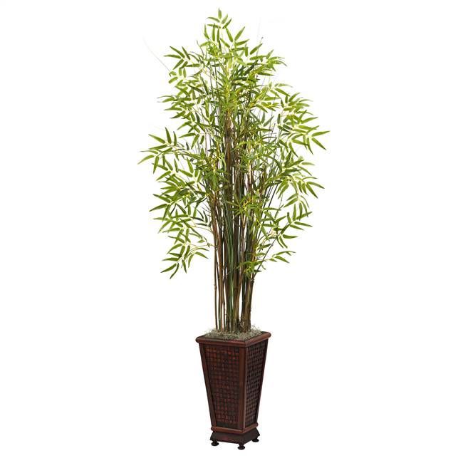 5.5’ Grass Bamboo Plant w/Decorative Planter