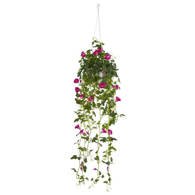 30" Petunia Hanging Basket Artificial Plant