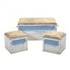 Ocean Breeze Storage Boxes, Bench and Seating Set (Set of 3)