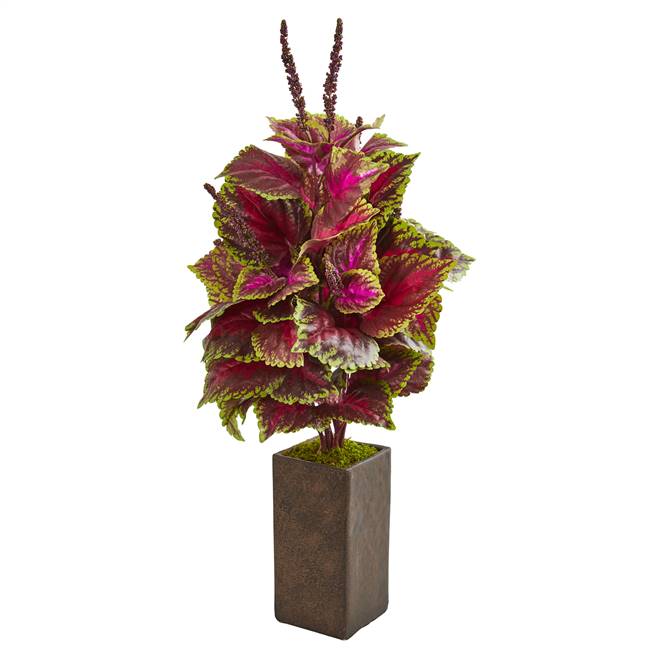 32” Coleus Artificial Plant in Brown Vase