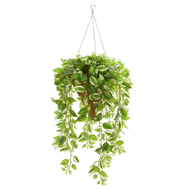 48” Wandering Jew Artificial Plant in Hanging Basket (Real Touch)