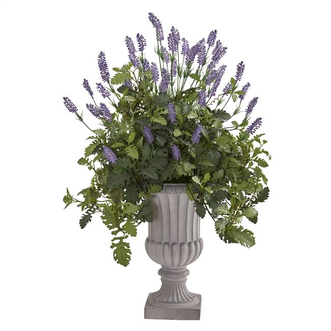 35” Lavender and Dusty Miller Artificial Plant in Urn