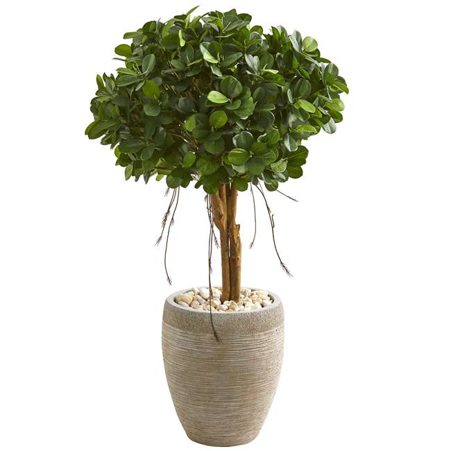 39” Ficus Artificial Tree in Sand Colored Planter