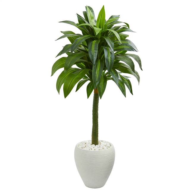 52” Dracaena Artificial Plant in White Planter