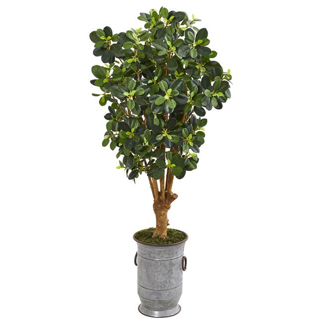 46” Panda Artificial Ficus Tree in Metal Urn