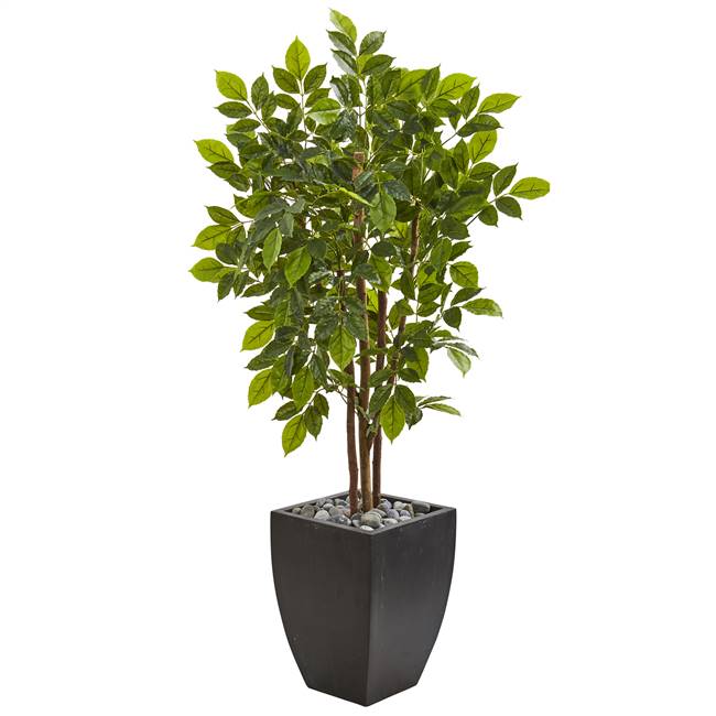 57” River Birch Artificial Tree in Black Planter