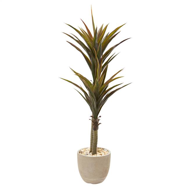 5’ Yucca Artificial Tree in Sandstone Planter