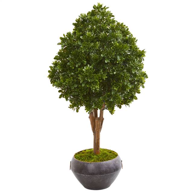 45” Tea Leaf Artificial Tree in Bowl UV Resistant (Indoor/Outdoor)