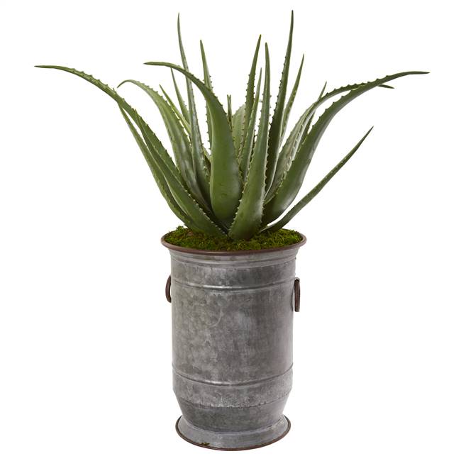 31” Aloe Artificial Plant in Metal Planter